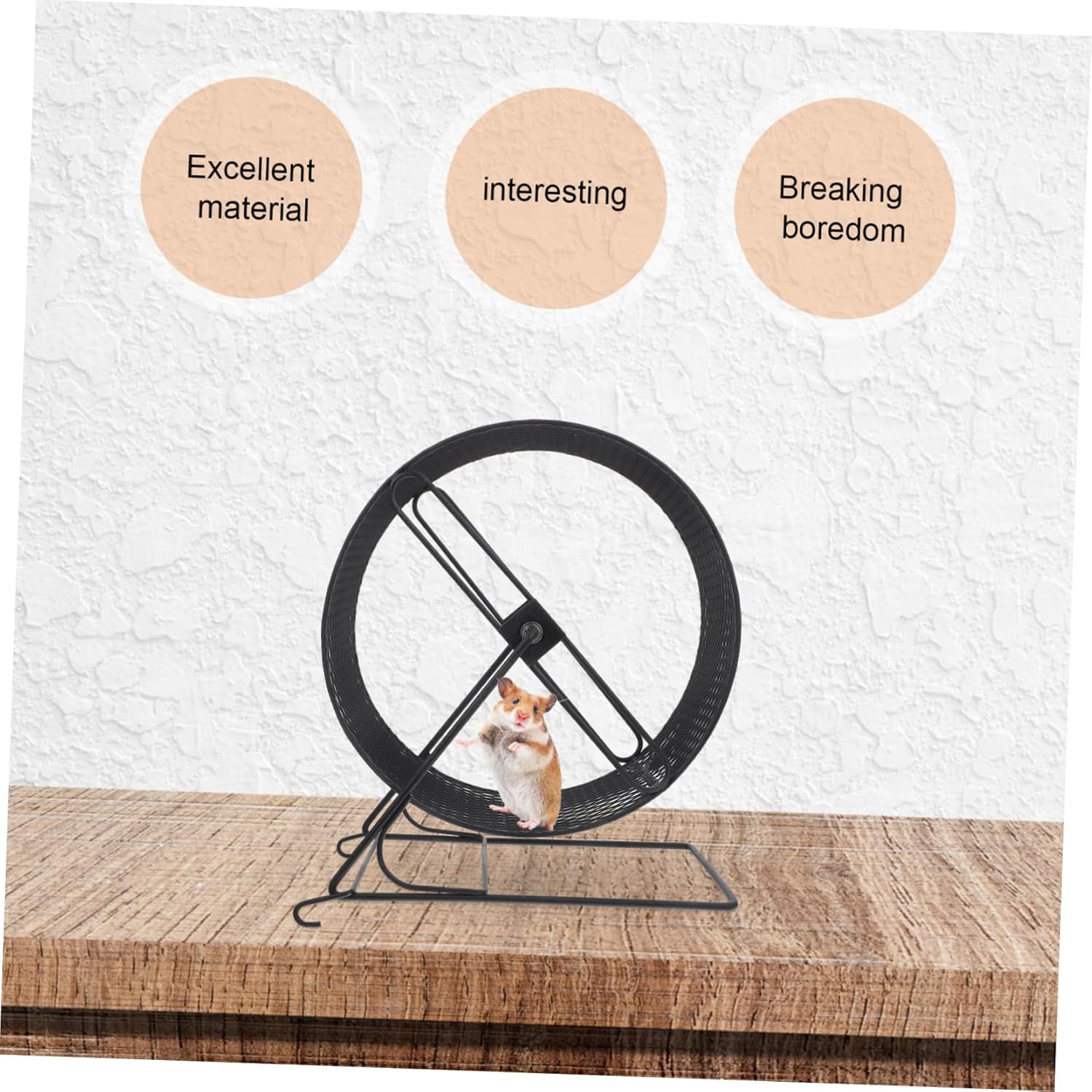 Silent Iron Hamster Running Wheel with Bracket for Small Animals Durable Exercise for Hamsters Squirrels Hedgehogs and Gerbils Wheel for Pet Entertainment and Nail Grinding
