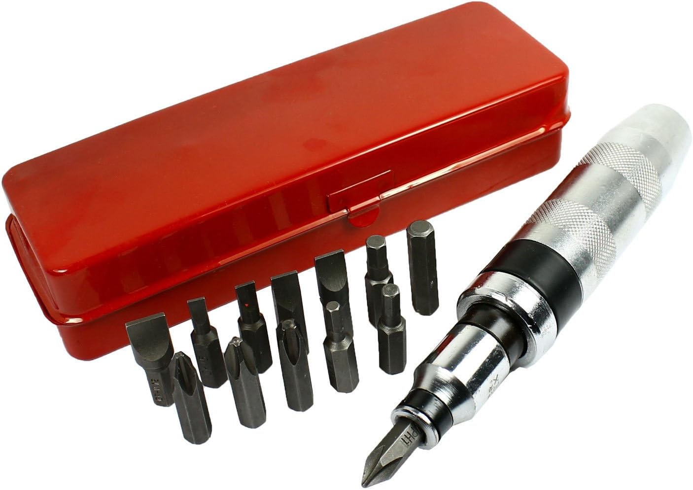 14 Pc 1/2" Heavy Duty Impact Screwdriver Driver Set SAE Reversible w/ Metal Case