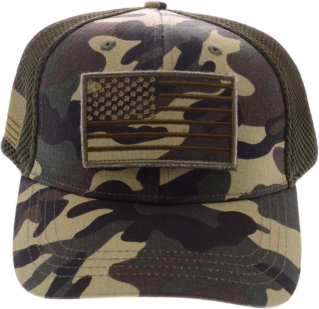 Anna-Kaci Camouflage Trucker Special Tactical Operator Forces USA Flag Patch Baseball Cap - Image 2