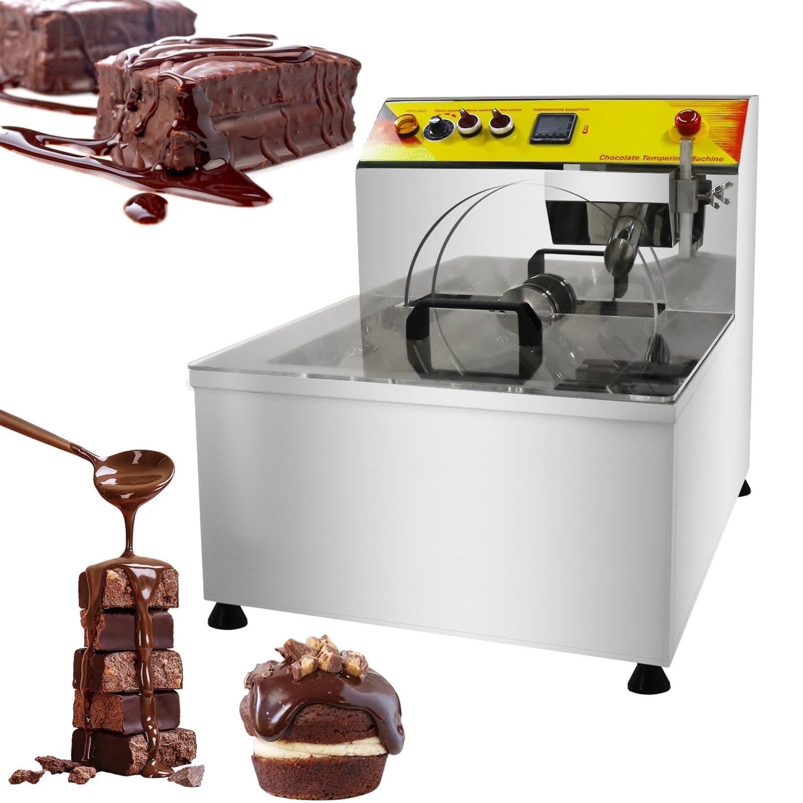 Aserzenith 1 Chocolate Fountain Machine,2.4L Capacity,Melting And Tempering,8Kg Vibration Per Batch,Types Of Chocolate,Efficient Chocolate Dispenser