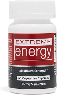 Herbal Nitro Extreme Energy Pills - Natural Energy Boost Supplement for Men, Women - All-Day Energy & Motivation Without Crash, Jitters, Chemicals - Maximum Strength to Fight Fatigue - 60 Caps