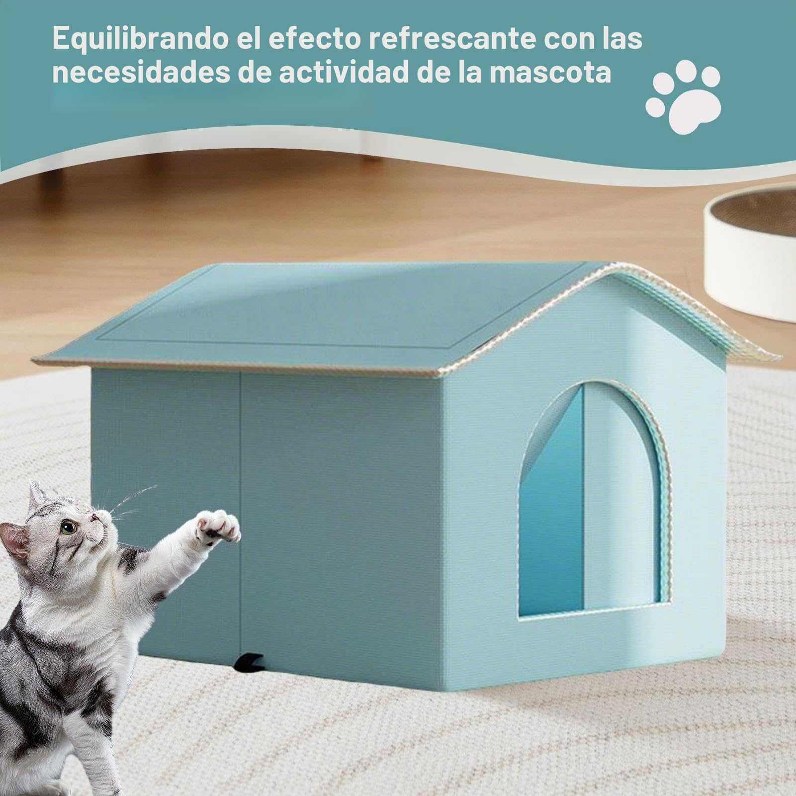 Casa Helada para Perros, Enfriador Cerrado, Refugio Aislado para Todas Las Estaciones, diseño cómodo Transpirable, refrigeración para Mascotas para Perros y pequeños, medianos y Grandes