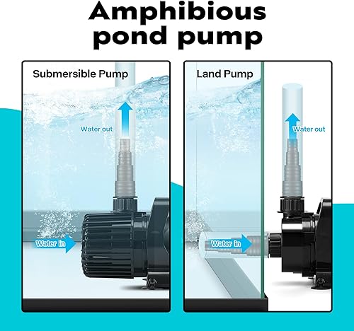 Miniatura 4 de VIVOHOME Bomba de agua sumergible de 100 W 1600 GPH con boquilla ajustable sin costuras de 180  y bolsa de barrera para fuentes de cascada de