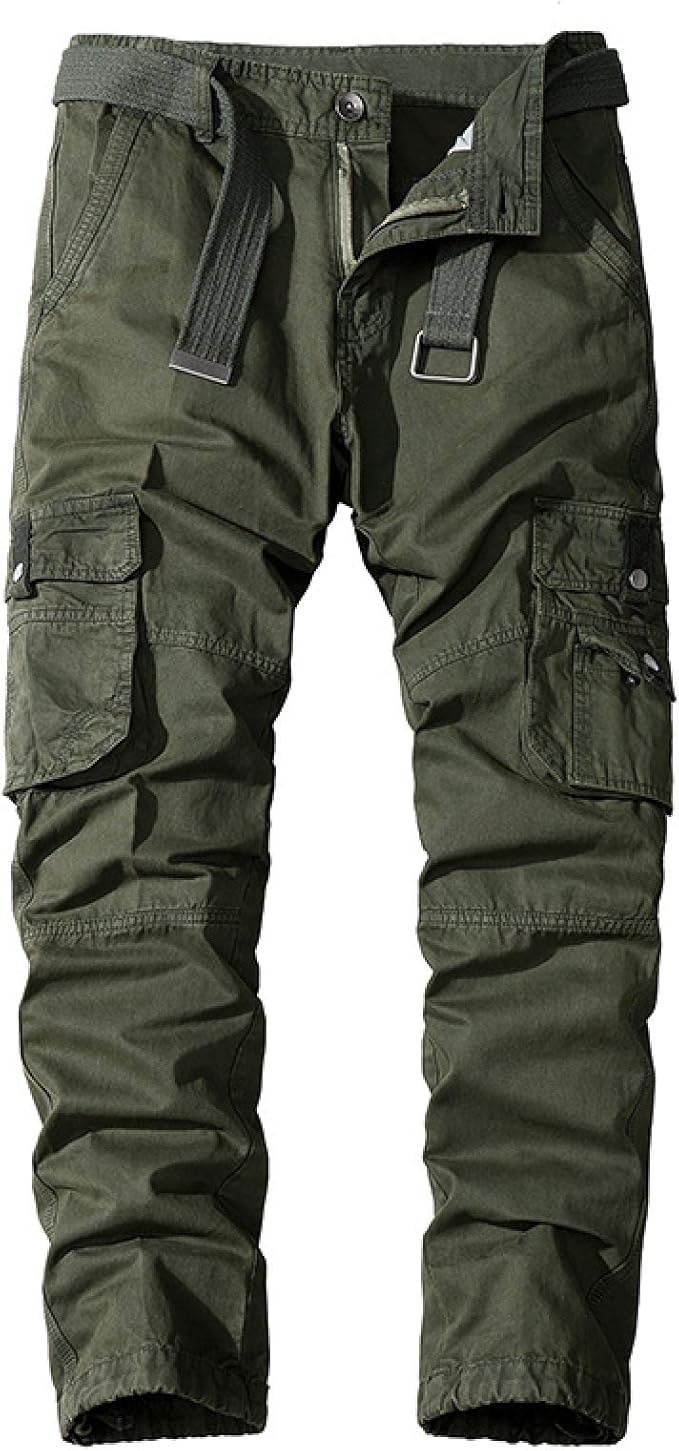 Pantalon Cargo décontracté de Couleur Unie pour Hommes Multi Poches
