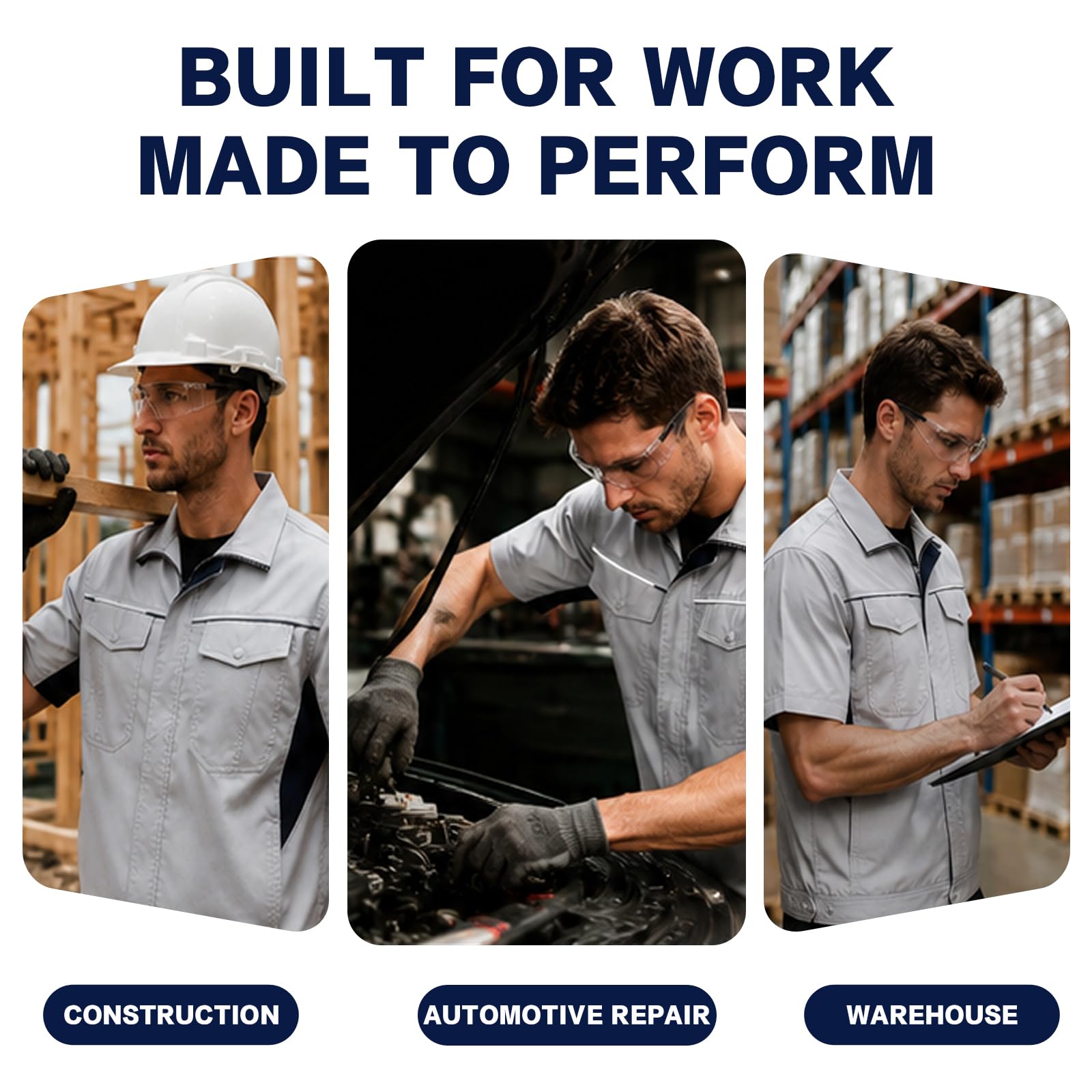 Camicia da lavoro a maniche corte da uomo, ad alta visibilità, riflettente, di sicurezza, uniforme con logo personalizzato