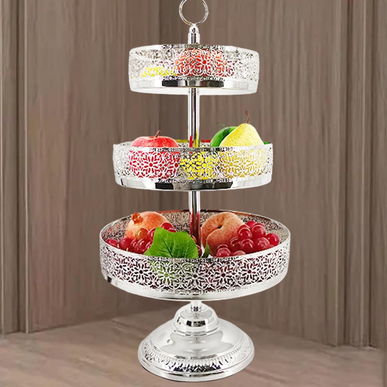Soporte Metálico de 3 Niveles para Cupcakes, Ideal para Servir Postres en, Argén, Individual