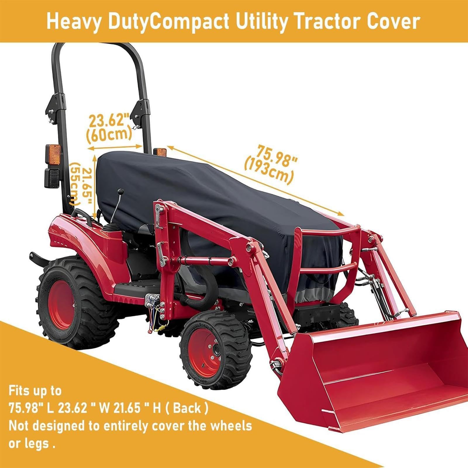 Funda para cortacésped, 193 x 61 x 56 cm, impermeable, tela Oxford, protector de tractor, resistente a los rayos UV, resistente a la intemperie, protector de máquina de jardín, para cobertizo, patio