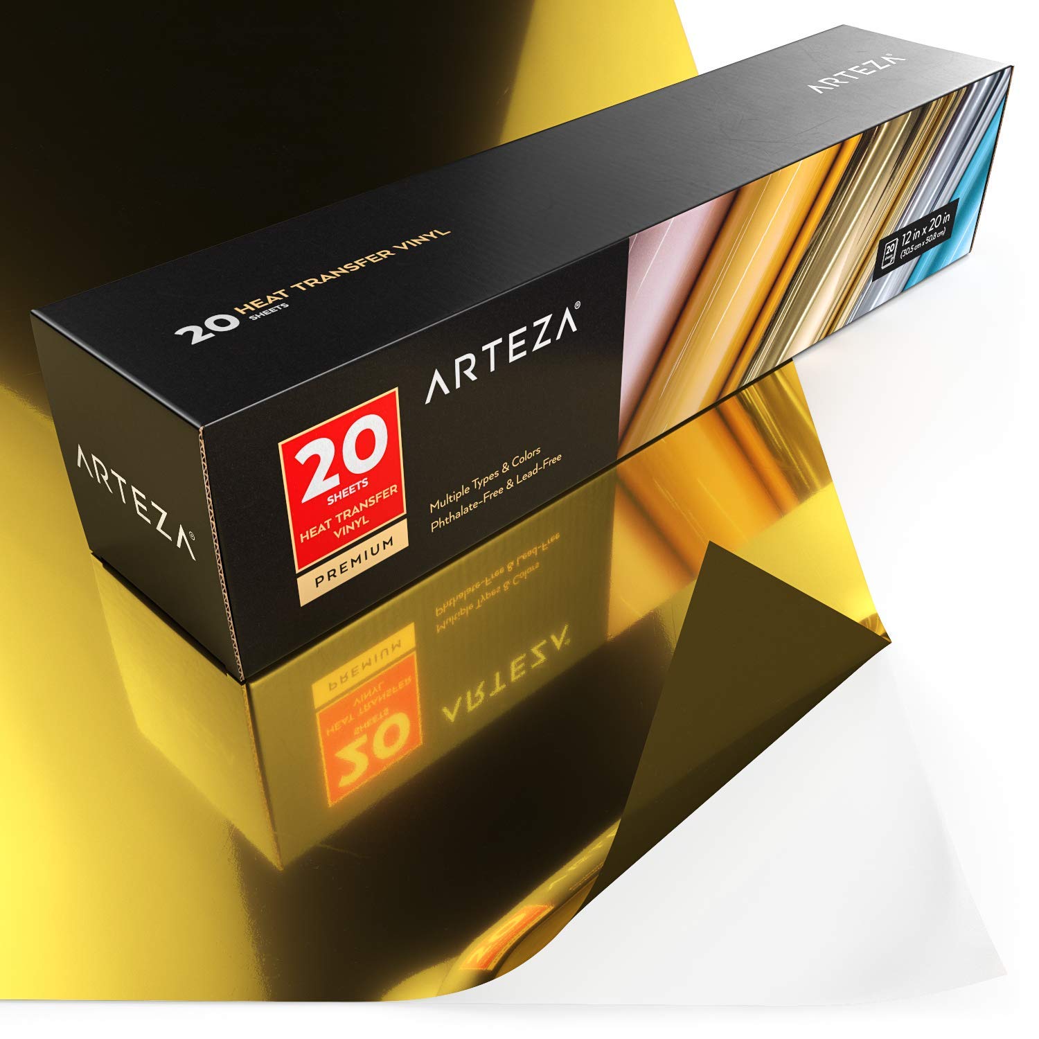Vinile A Trasferimento Termico 2 Rotoli 30x150 Cm | Nero E Oro | Per T-shirt E Fai Da Te