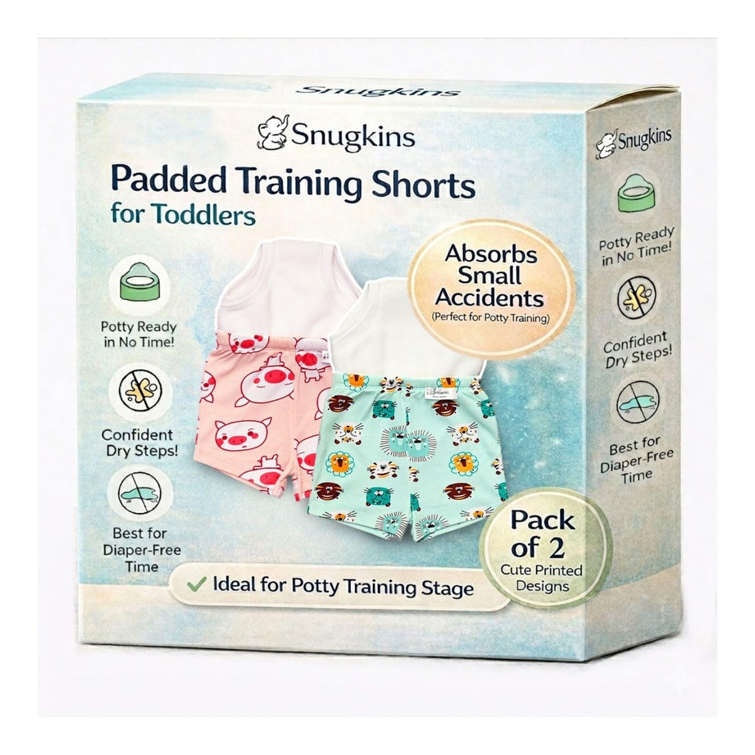 SNUGKINS Potty Training Shorts for Toddlers & Babies Cotton Training Pull up Pants Reusable & Washable Diaper-Free Innerwear for Boys & Girls-image-43