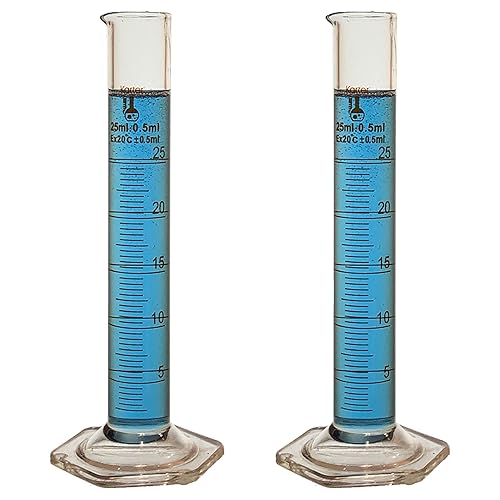 Miniatura 5 de Cilindro graduado de 0.2 fl oz, vidrio de borosilicato 3.3, escala métrica única, clase B, Karter Scientific 246D7 (paquete de 2)