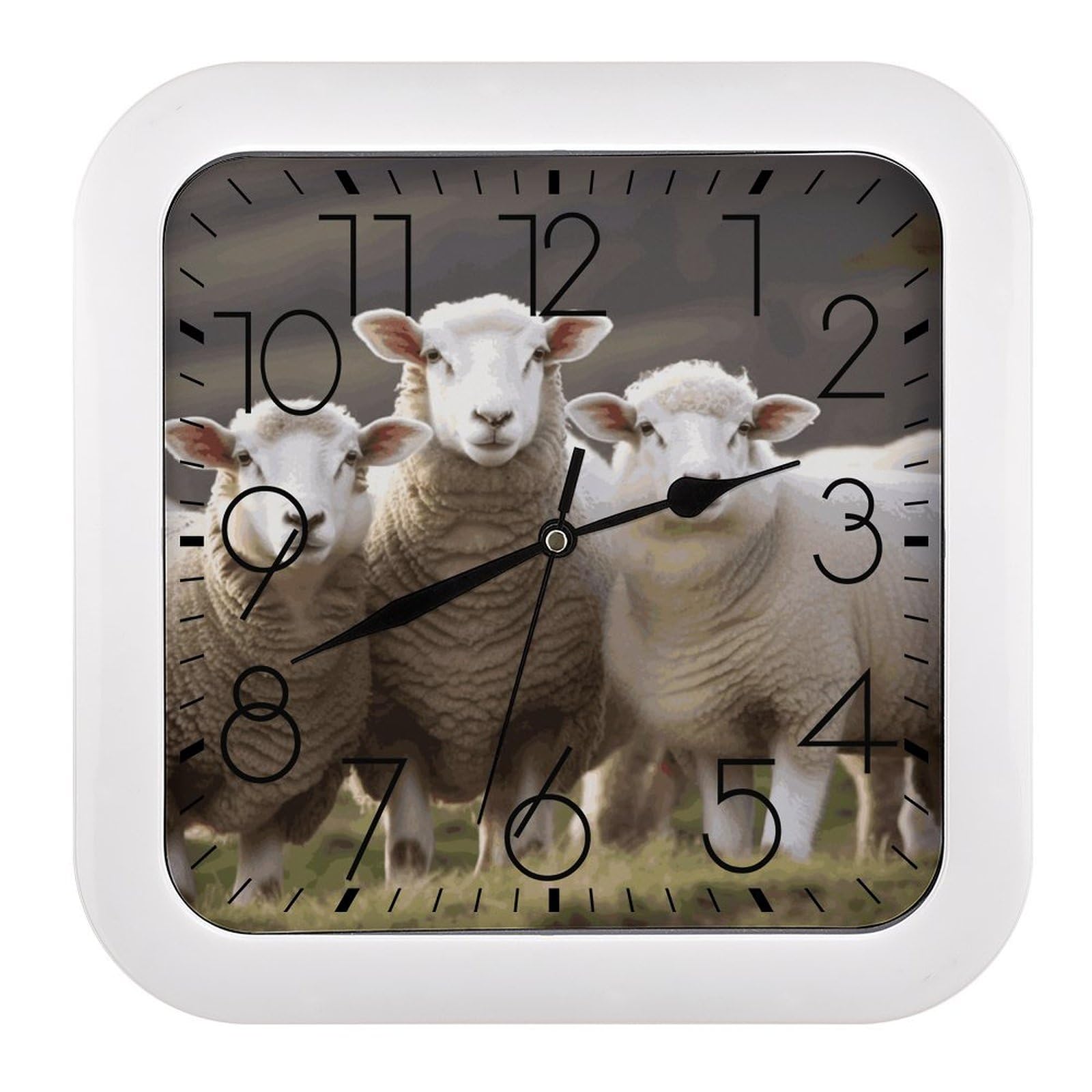 Horloge murale mouton agneau vintage carrée
