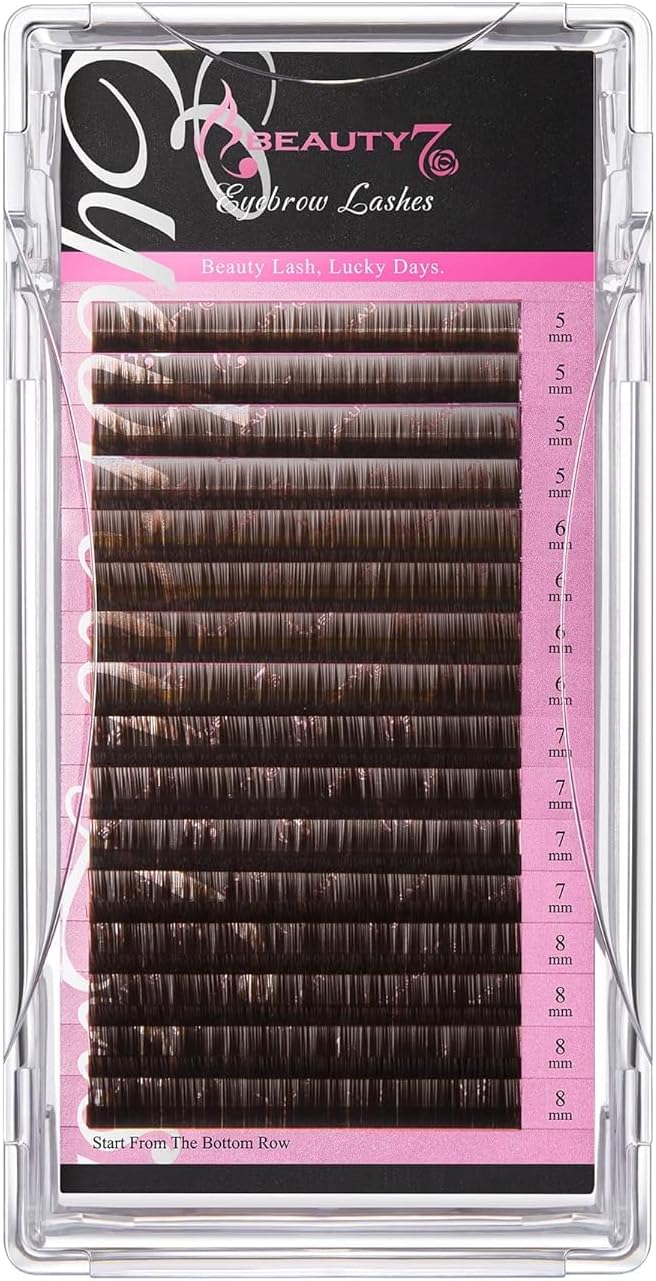 Individual Eyebrow Extensions 0.1mm Thickness Mixed Length 5mm-8mm Color Black
