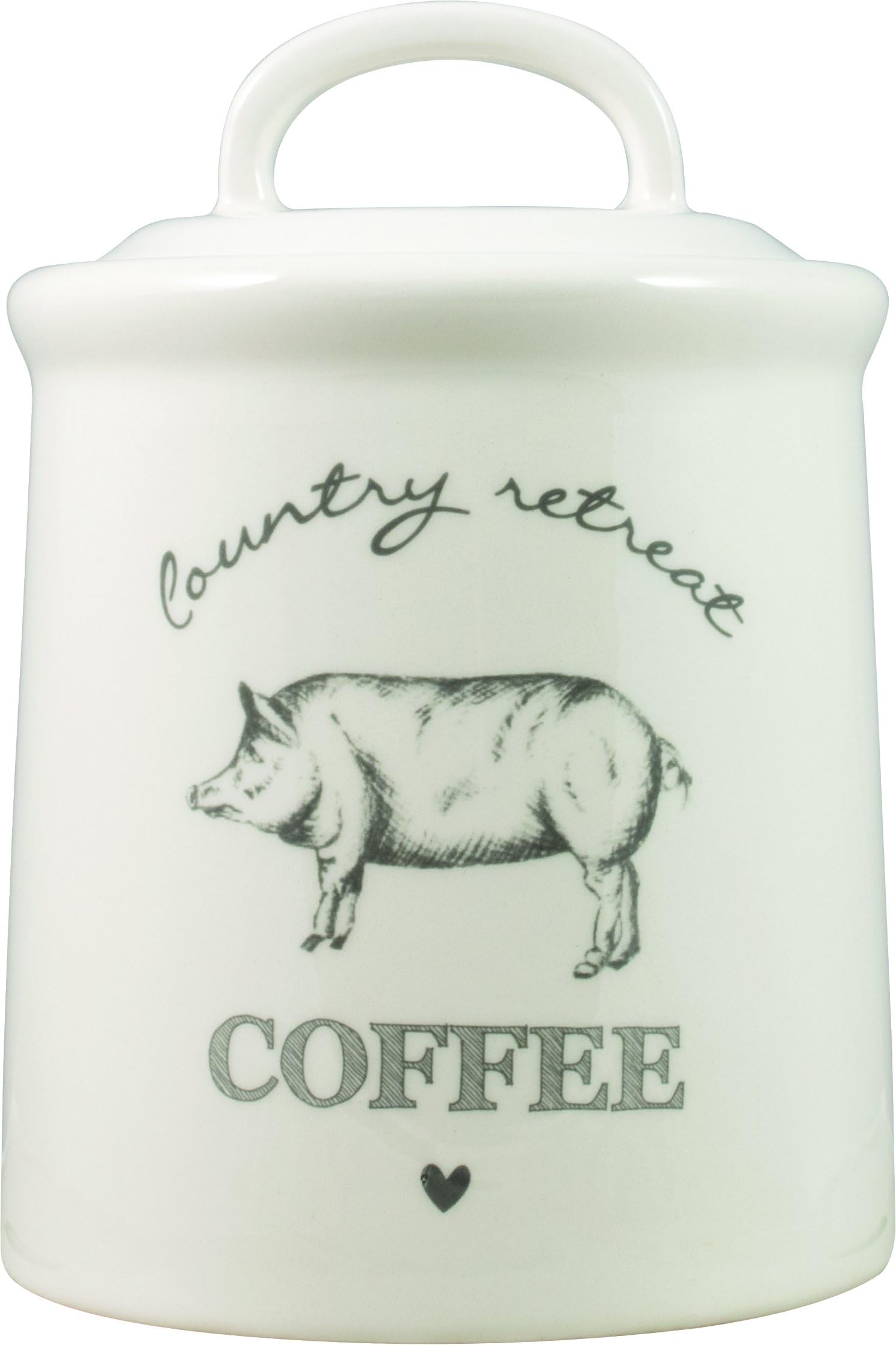 Country Retreat Coffee Canister, White
