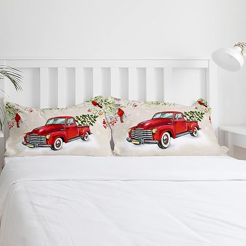 Miniatura 5 de Juego de fundas de edredón tamaño Queen, juego de funda de edredón de Navidad de 4 piezas, juego de ropa de cama suave de microfibra ligera para