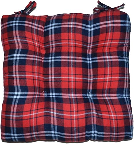 Miniatura 3 de vctops Farmhouse Buffalo - Cojines para sillas de comedor con lazos, cojines para sillas de comedor a cuadros rojos y negros, almohadillas de