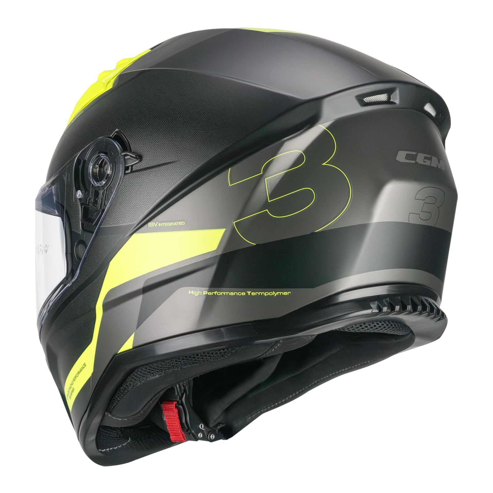 CGM Casco integrale,333G ONYX SPORT Nero Giallo fluo opaco, M