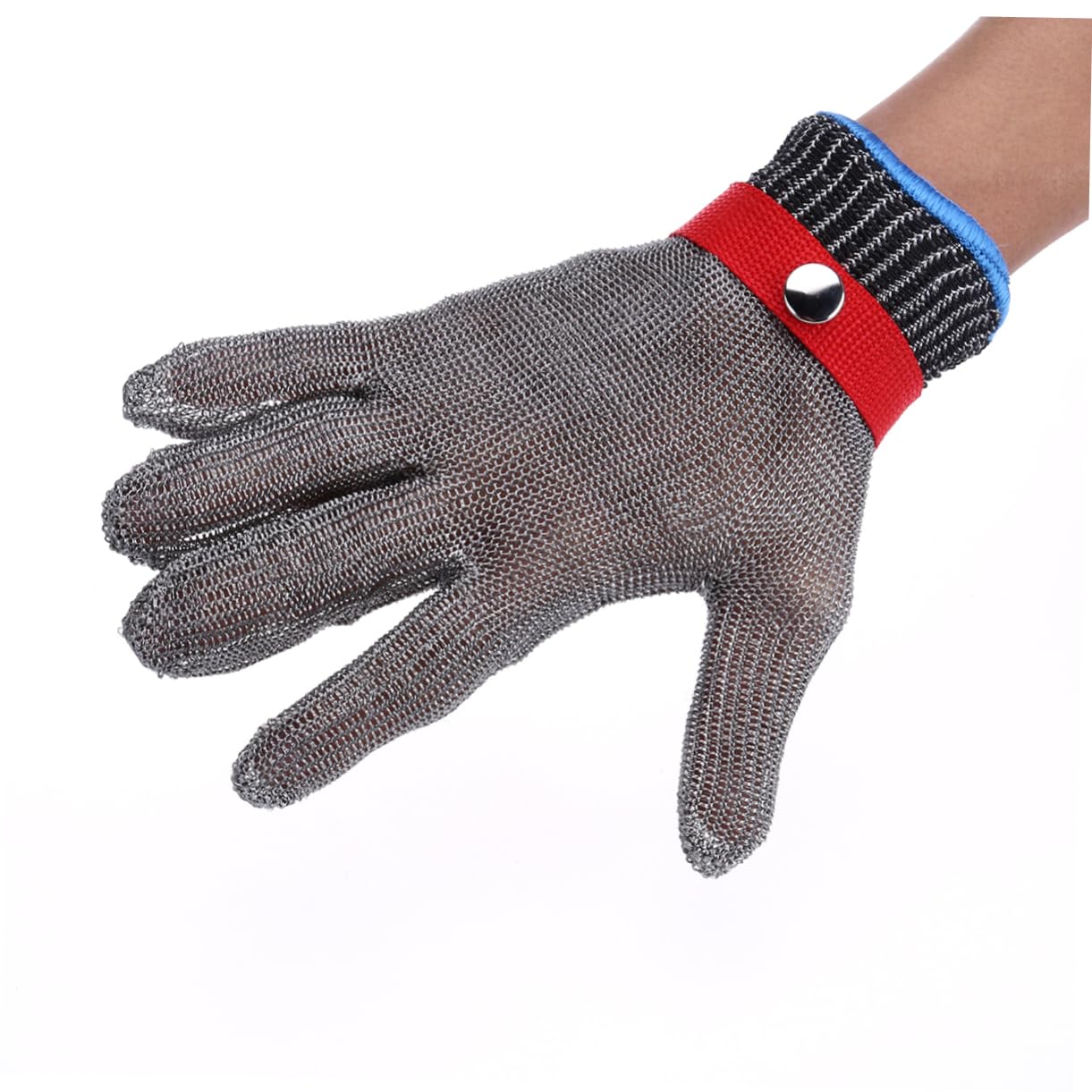 SEWACC 1stücke Arbeitshandschuh mit Schnittschutz und Stichfestigkeit Edelstahldraht-textil Unisex Einheitsgröße Schutzklasse Geeignet für Rechts und Linkshänder