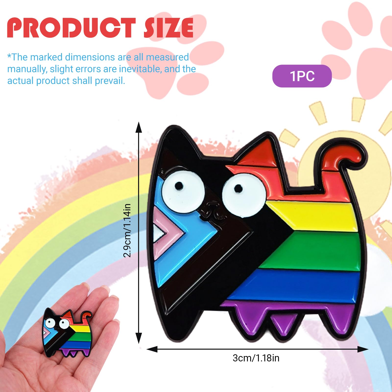 Pin Del Orgullo LGBT Arco Iris Homosexual Broche Insignia Gays Esmalte Alfileres Pines Gato Regalo Mes Del Orgullo