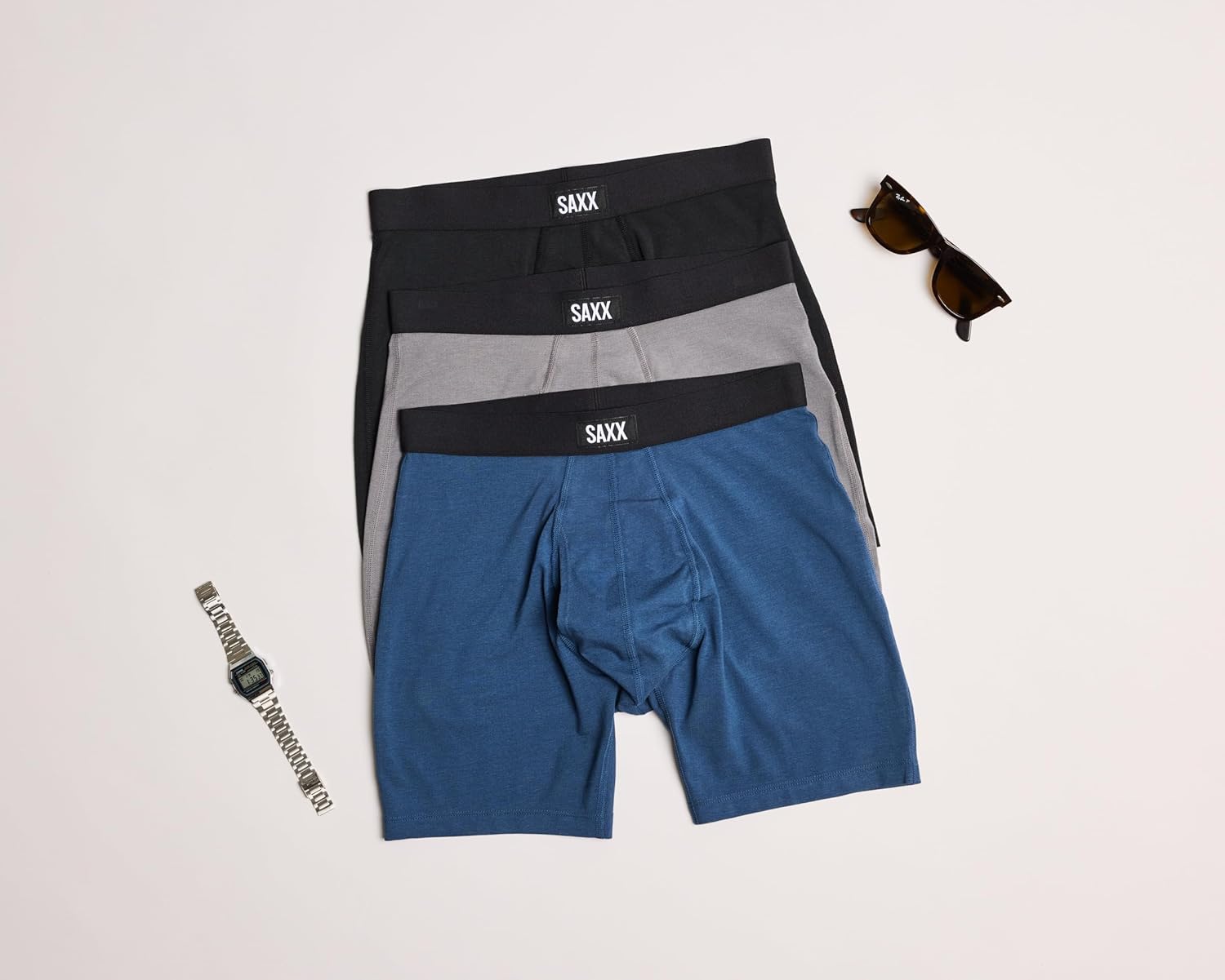 SAXX Underwear Co. Men's Core Cotton Boxer Brief with Fly, Pouch, 3 Pack - Image 3