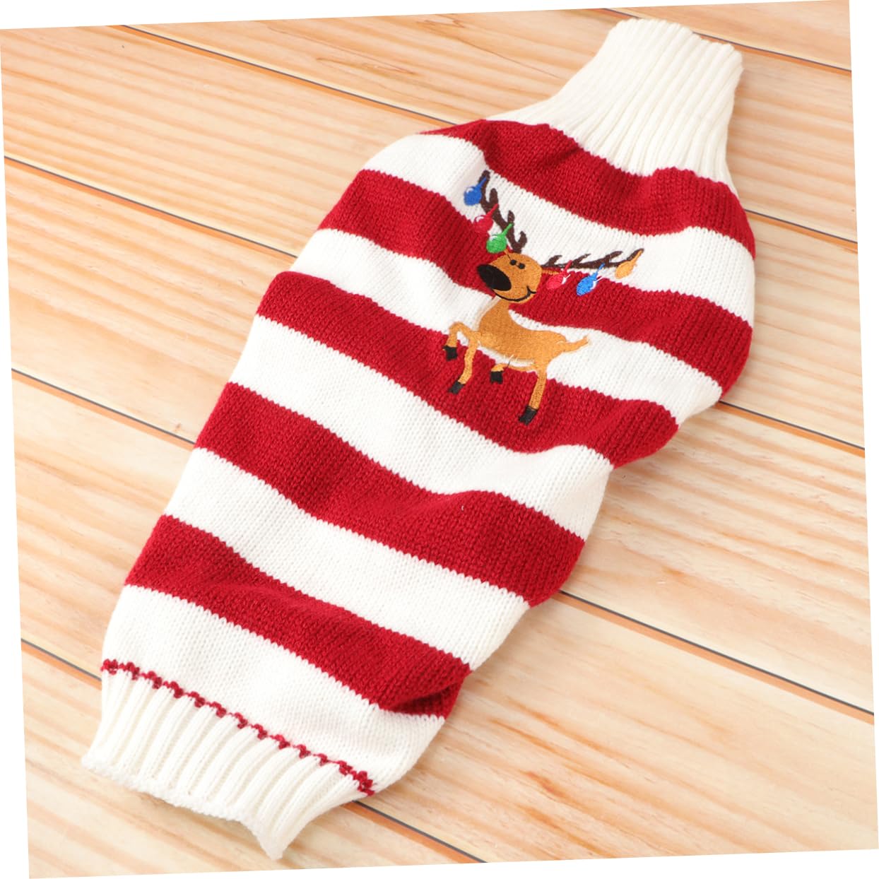Levemolo Hundepullover mit Elchmuster für Haustiere Rot aus Acrylfasern Ärmellos Hält Warm Hundekleidung für Winterliche Weihnachtsfeier