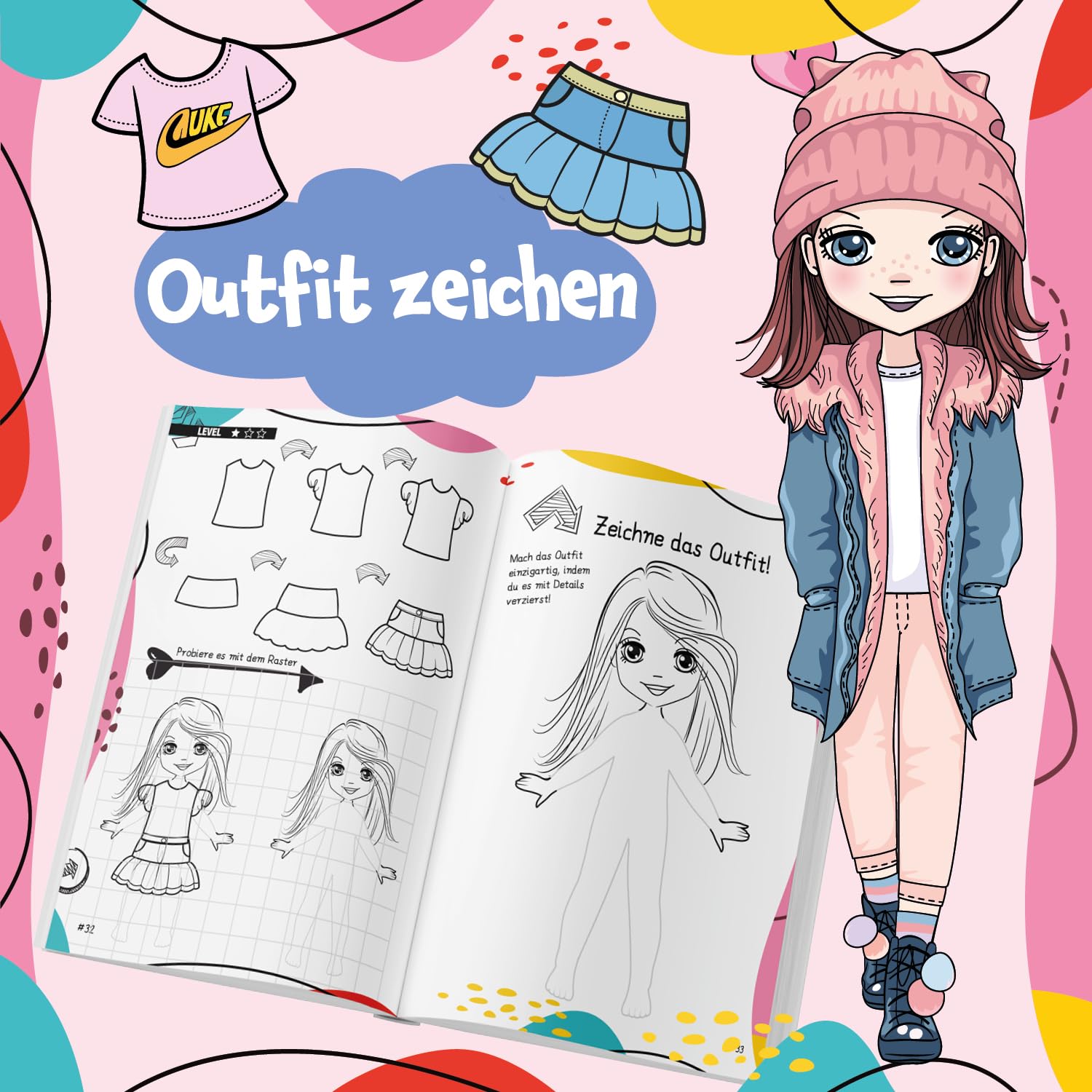Zeichnen lernen für Kinder ab 8 Jahren | Geschenk für Mädchen: Zeichne süße Mädchen, style sie mit coolen Outfits – finde deinen eigenen Style und hab Spaß!