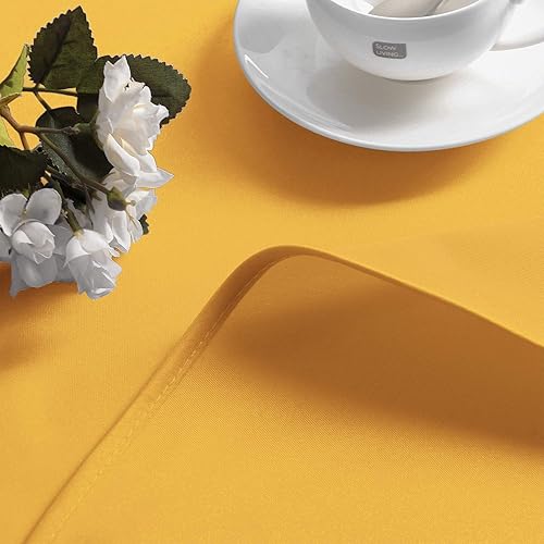 Miniatura 6 de Hiasan Mantel redondo de 80 pulgadas  Mantel de tela de poliéster impermeable resistente a las manchas a prueba de derrames, para comedor, cocina,