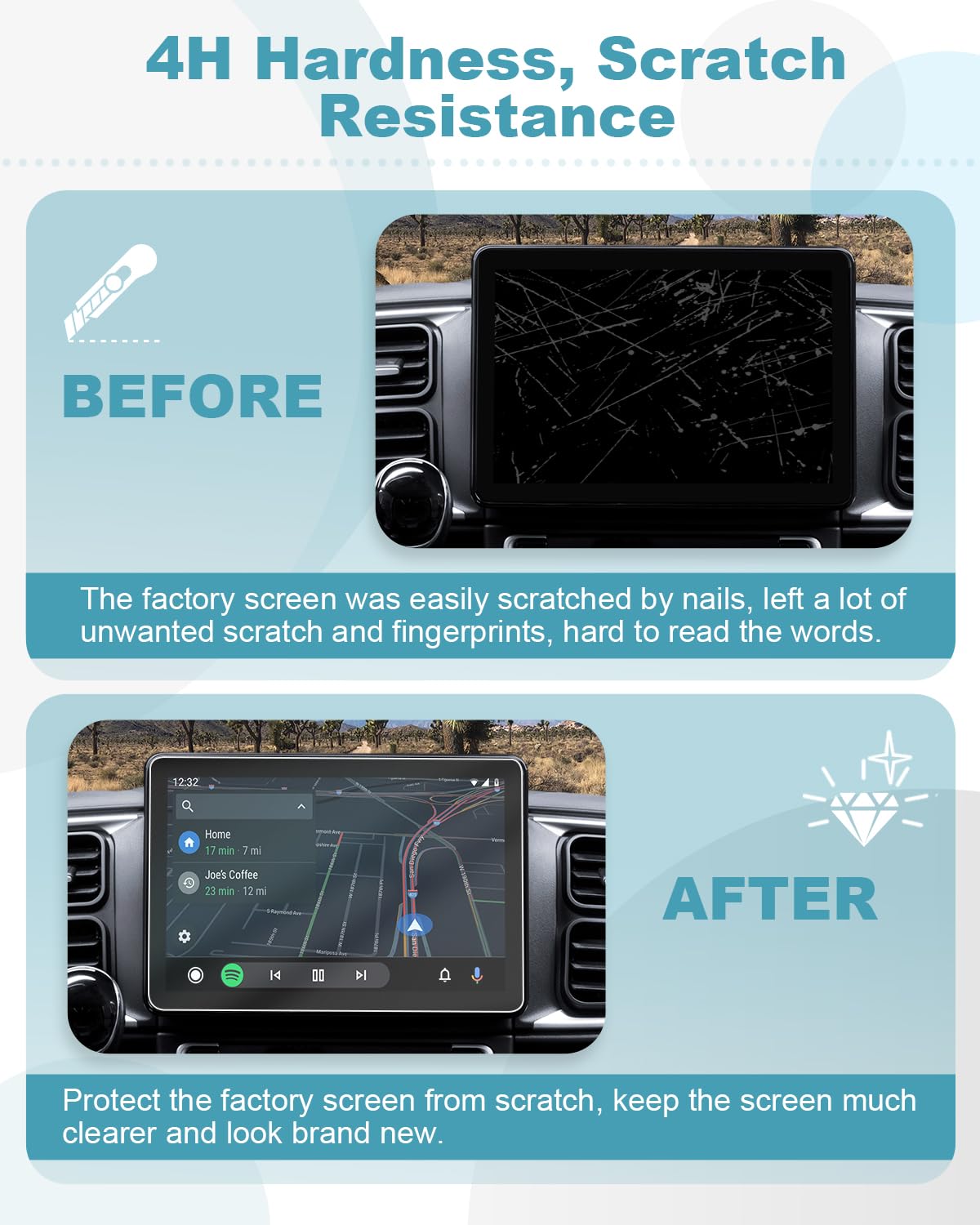 Pellicola Protettiva Per Fiat 500e 2021-2024 - Schermo Navigatore 10,25 Pollici, Antigraffio 4H - Foto 9