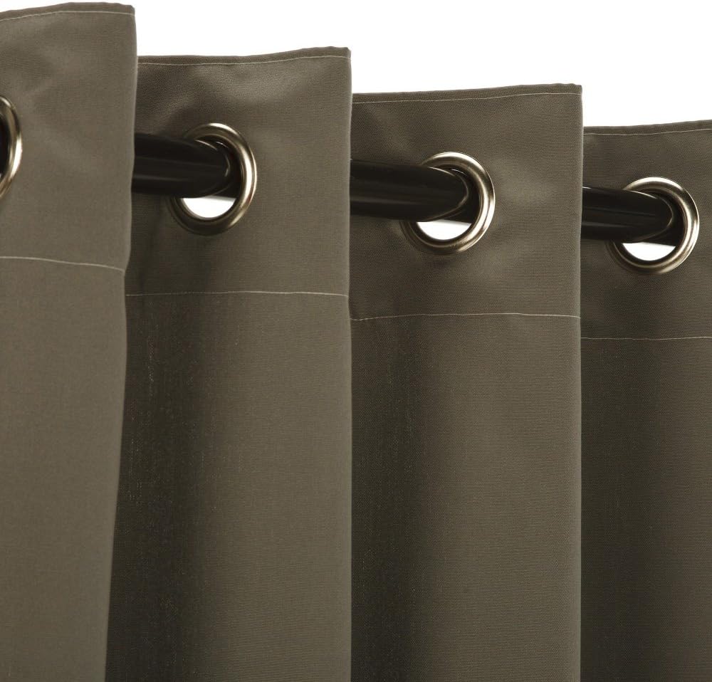 Sunbrella Outdoor Curtain with Nickle Grommets Charcoal