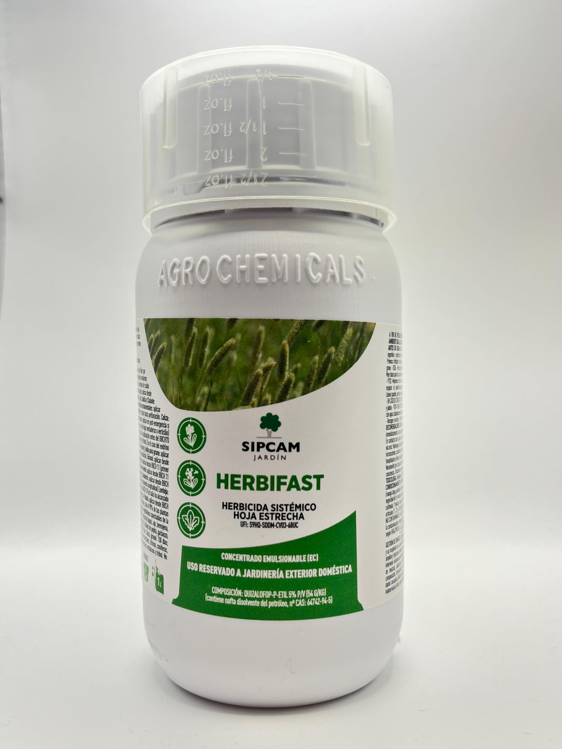 Herbicida para Malas Hierbas HERBIFAST de Hoja Estrecha MUY EFICAZ | 250 ml para diluir en 62 litros de Agua | Acción Sistémica y Rápida Absorción | Ideal Huertos y Cultivos Hortícolas | Nexum Market