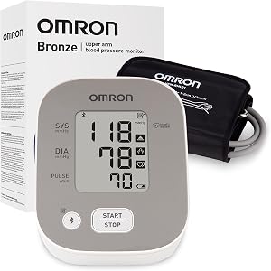 OMRON Bronze Upper Arm Blood Pressure Monitor - Clinically Validated Blood Pressure Arm Cuff - Use OMRON Connect App for Unlimited Measurements