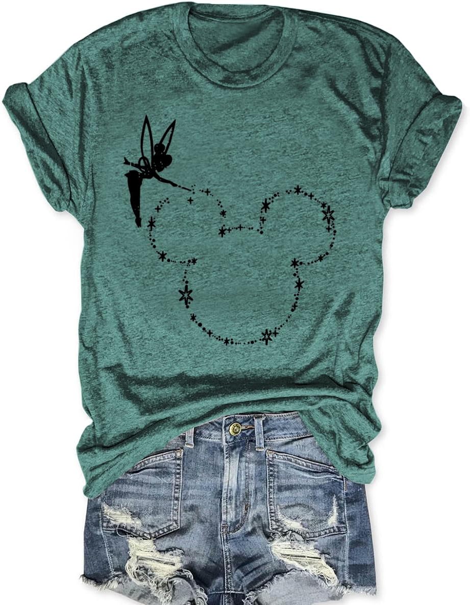 Magic Kingdom Castle Shirt Women Casual Vacation Holiday Short Sleeve Boho Clothes for Women Summer Fairy Cute Tops