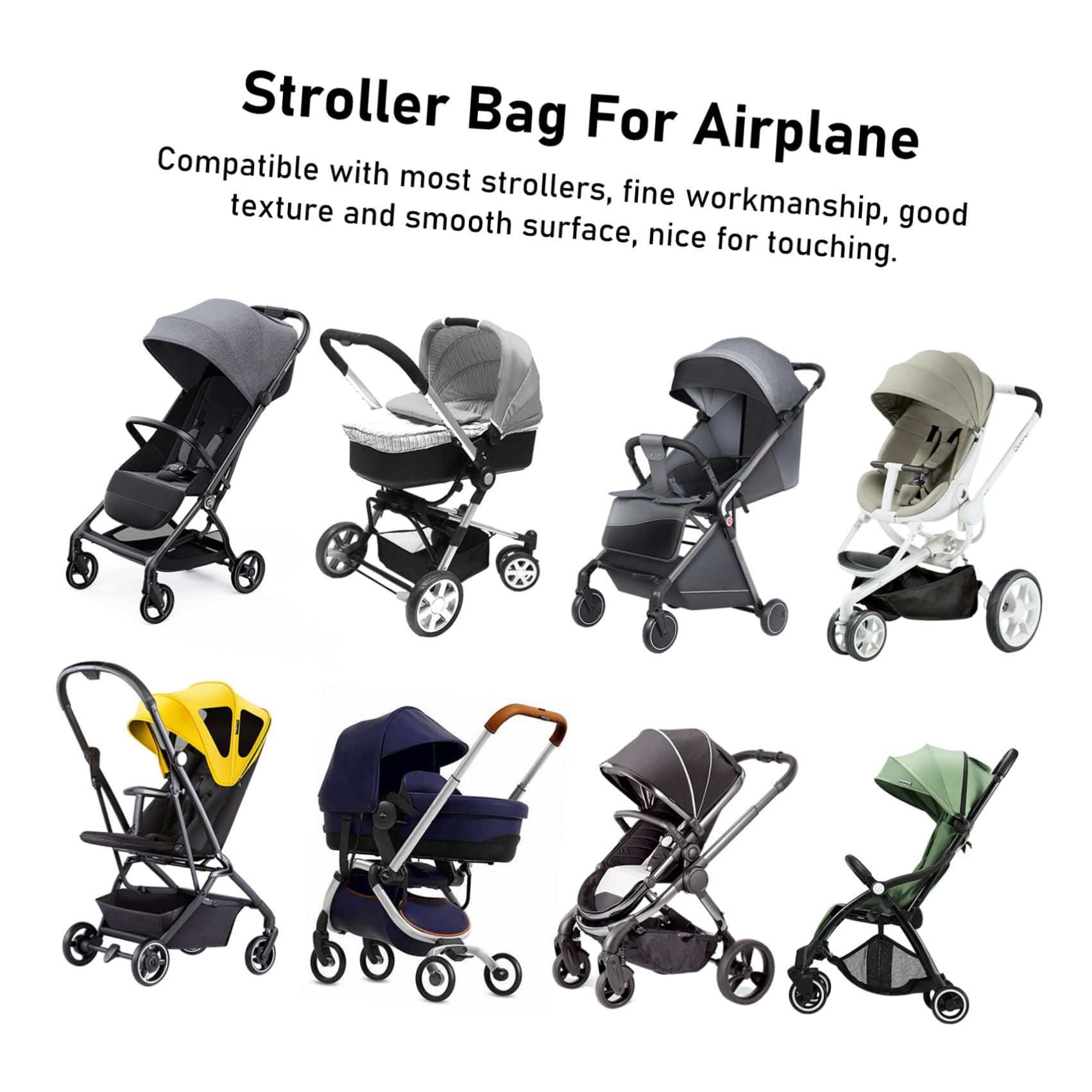 Hohopeti Borsa per Passeggino da Aereo e Seggiolino Auto, Borsa da Viaggio in Nylon Doppia Tracolla Ergonomica, Custodia Salvaspazio Protettiva per Viaggi in Aereo, Treno e Auto