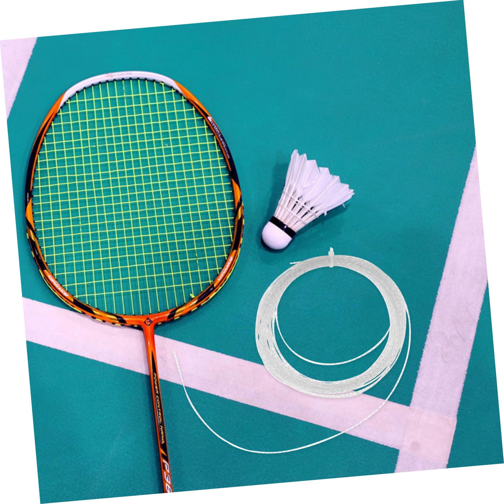 Toyvian Cuerda de Reemplazo para Pala de Bádminton de Nailon Blanco, Fácil de Usar, Adecuada para Entrenamiento de Principiantes, Resistente y Amortiguadora