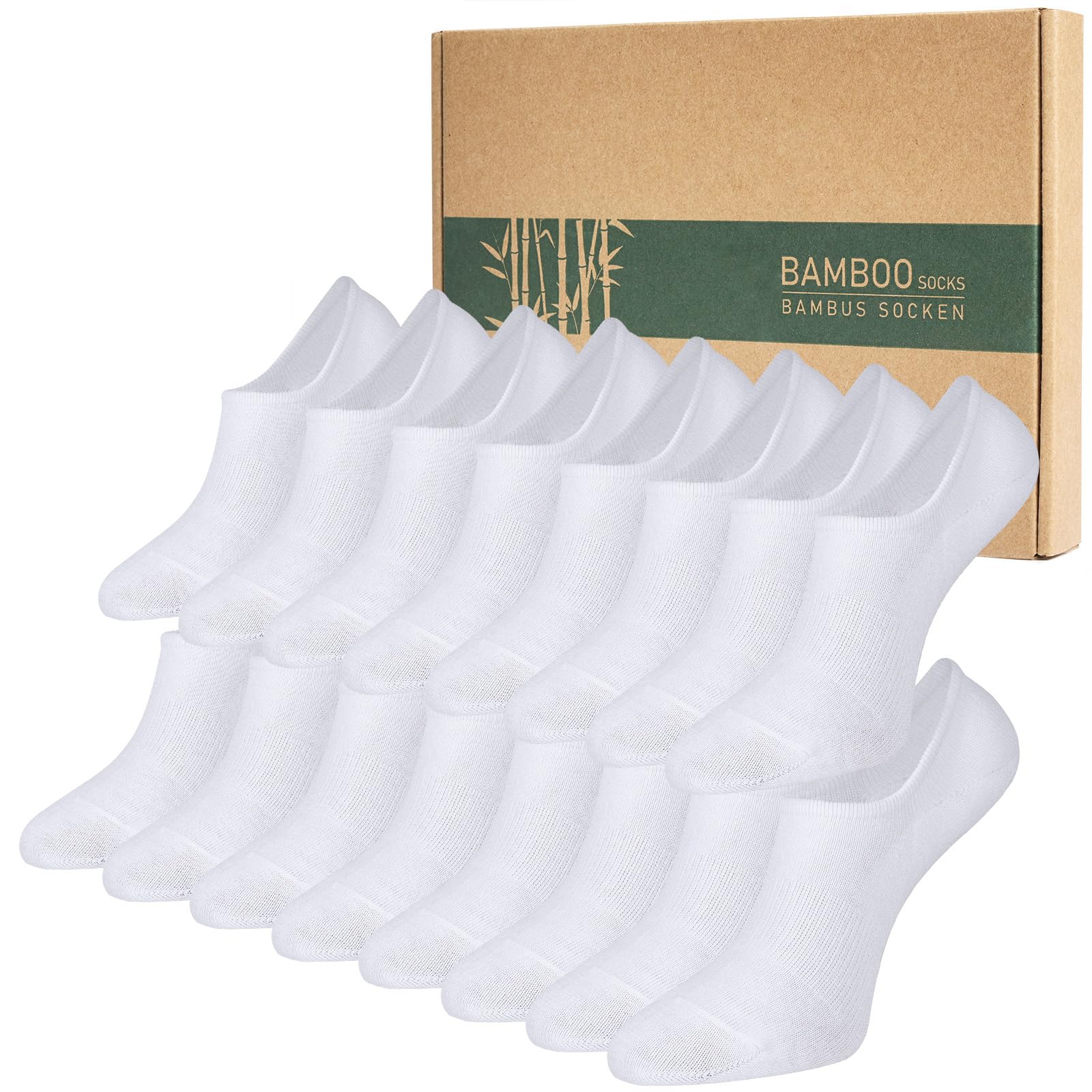 Caldodo Sneaker Socken Damen Herren Bambus Füsslinge, 8Paar Füßlinge Atmungsaktiv Sportsocken, Sneakersocken Geschenke für Frauen und Männer