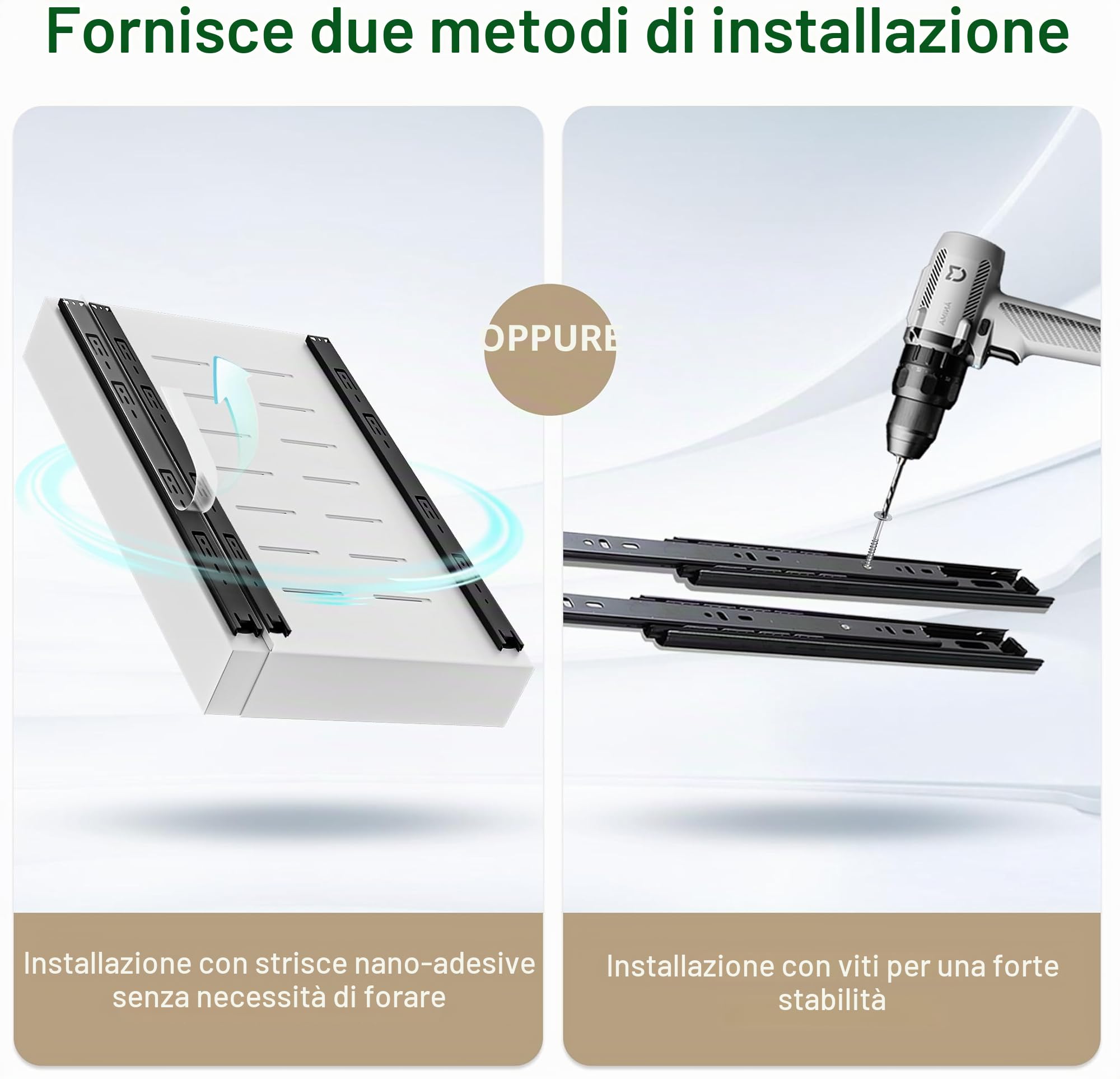 Cassetti Estraibili Per Cucina 2 pezzo, Cassetto Estraibile Cucina A Larghezza Regolabile, Cassetto Telescopico Cucina, Cassetti Scorrevoli Per Cucina (Bianco 32-52cm)