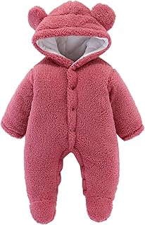 Generic Baby,Clothing,Baby Girls 0-24m,Coats, Jackets & Gilets,Coats & Jackets Infant Newborn Baby Boys Girls Long Sleeve Patchwork Fleece Cute Bear Ears Hooded Romper Jumpsuit Outfit Clothes Coat Romper Baby Boy