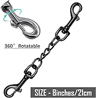 Vista 3 de Clip de seguridad de metal para collar de perro, paquete de 2 unidades de respaldo resistente para collar de punta, conector de collar de arnés