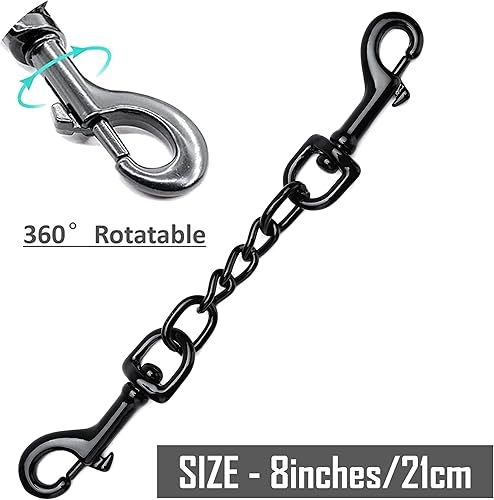 Miniatura 3 de Clip de seguridad de metal para collar de perro, paquete de 2 unidades de respaldo resistente para collar de punta, conector de collar de arnés de