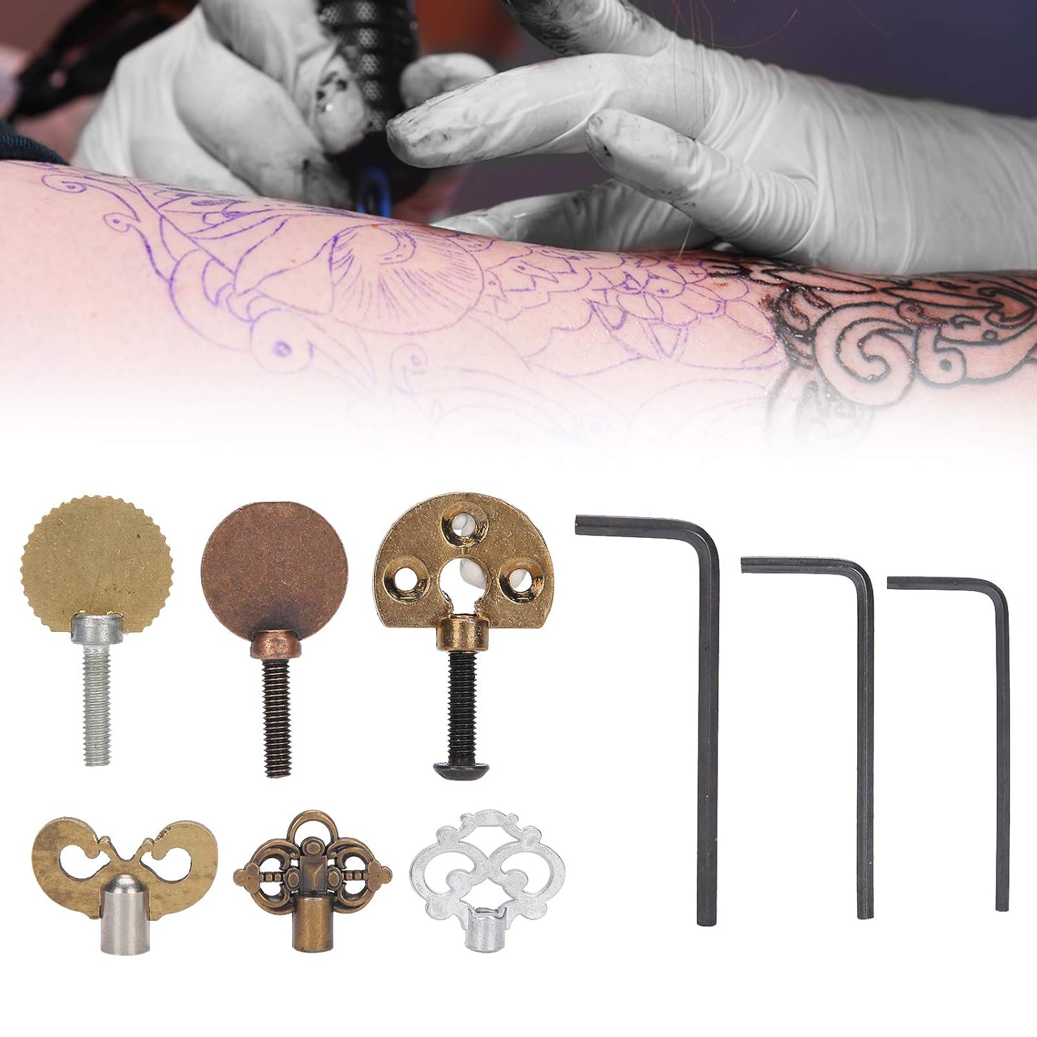 Allen Wrench Hex Key Set, Tattoo Machine Fixed Handle Screw Tattoo Grip Lock Hex Wrench Tattoo Machine Accessories for Tattoo Grips Tattoo Machines Tattoo Supplies : Beauty & Personal Care
