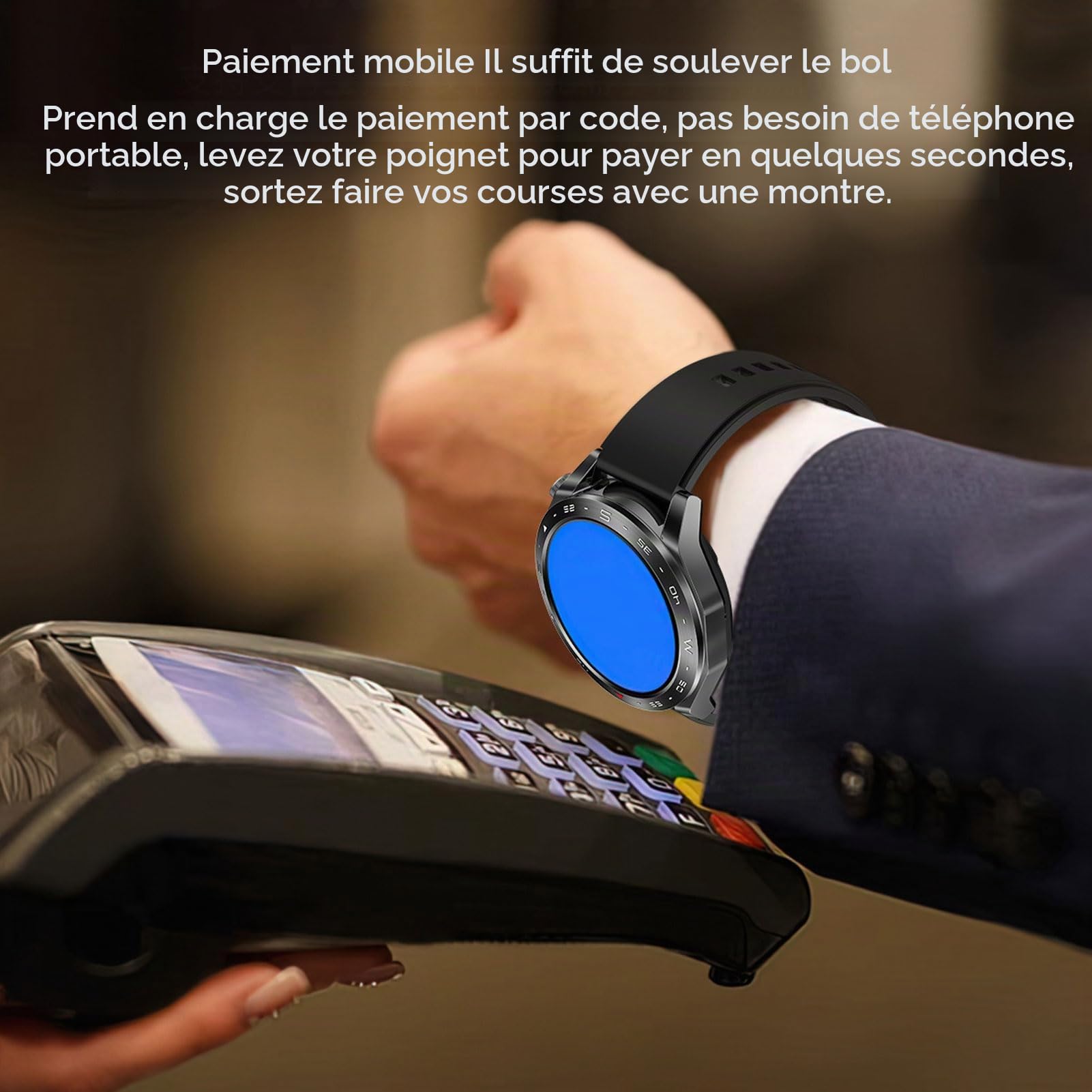 Keenso 2 en 1 Smartwatch avec écouteurs sans Fil, Titum de la Minuterie de la Montre de Temps D'alarme de Minuterie, écouteurs de Bruit pour Hommes Femmes