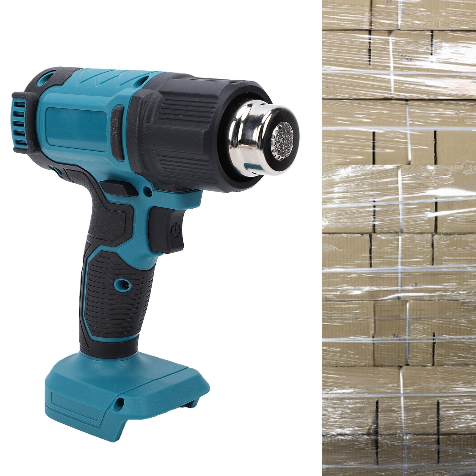 Pistola de calor inalámbrica, temperatura ajustable con batería y flujo de aire calentamiento rápido para reparación electrónica eliminación de pintura ABS azul
