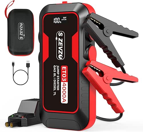 S ZEVZO ET03 Car Jump Starter 4000A Jump Starter Battery