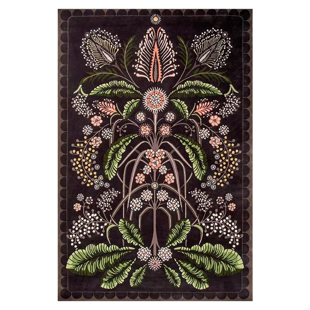 Meubles de cuisine et chambre sublimés par ce tapis feuille verte
