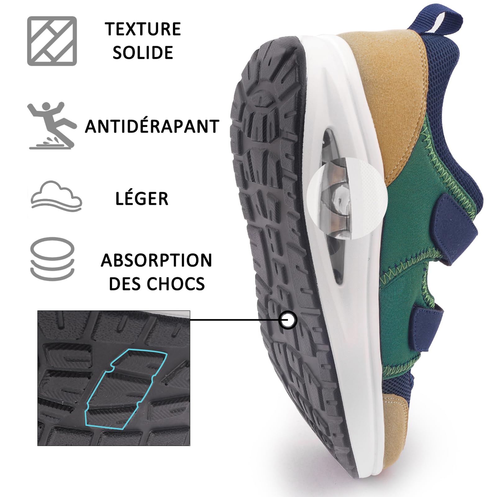 Git-up Chaussures de Travail D'infirmière Respirantes pour Femmes Antidérapant Réglable Confortable Marche Courir Casual Orthèses d'allaitement Chaussures Légères