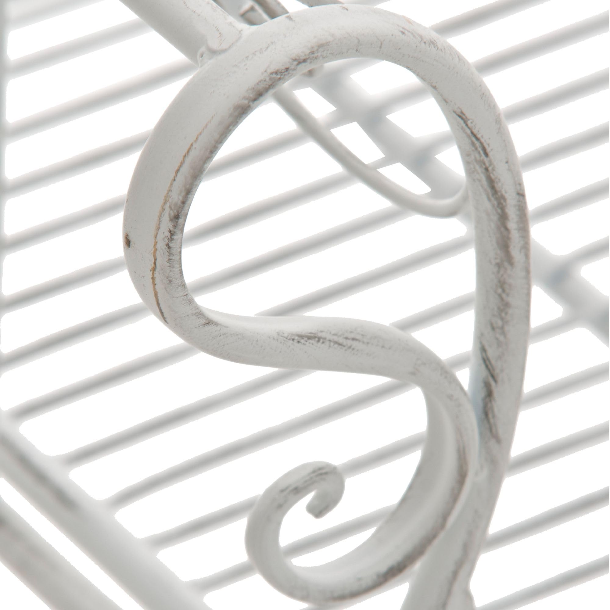 CLP Panchina da Giardino Minna, panchina in Metallo Stile Liberty Romantico con braccioli, Giardino, terrazza e Balcone, Portata 180 kg, Colore:Antico Bianco