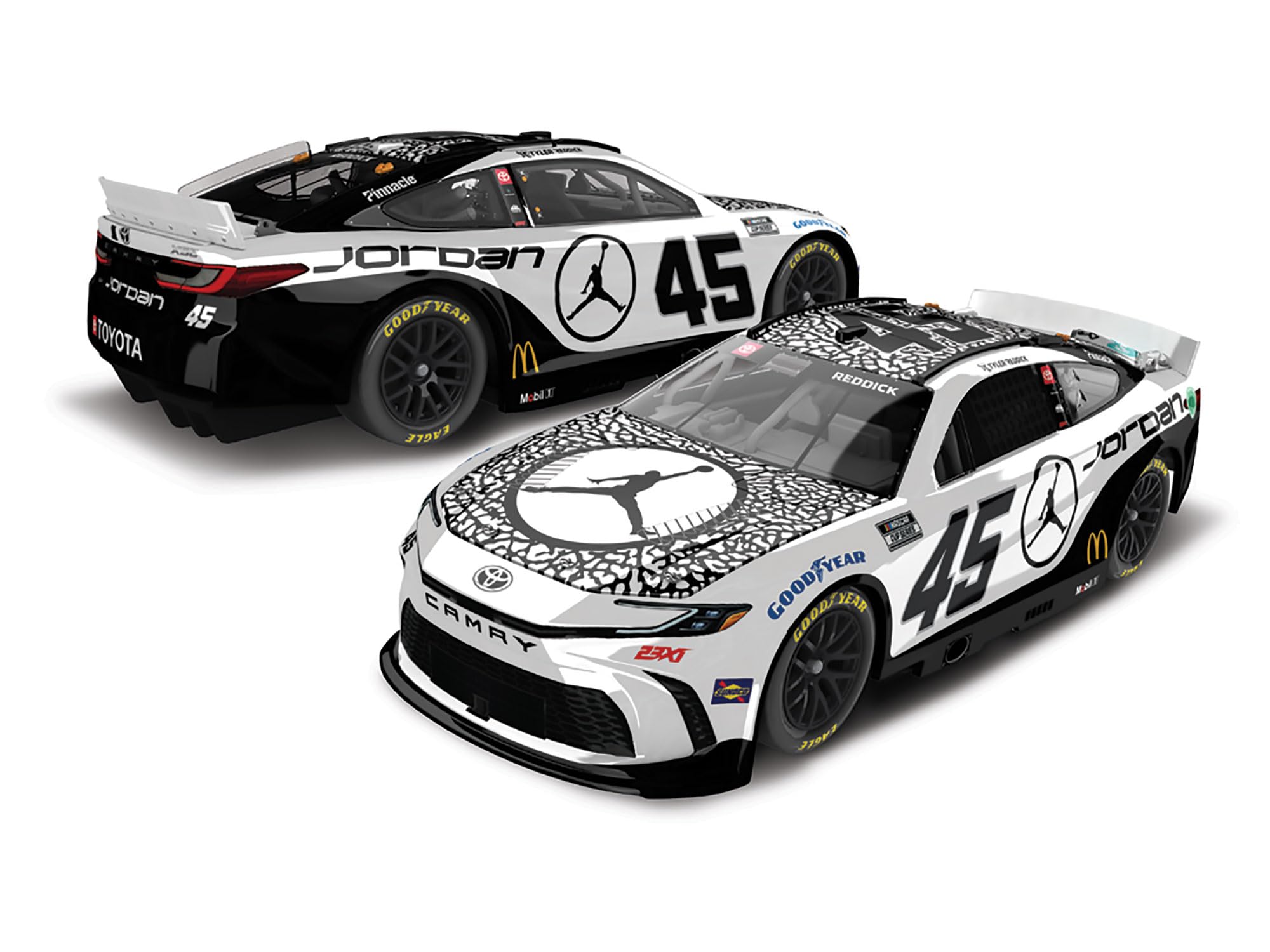 Lionel Racing Tyler Reddick 2024 Jordan Brand White No. 45 ARC 1:24 Scale Diecast Car