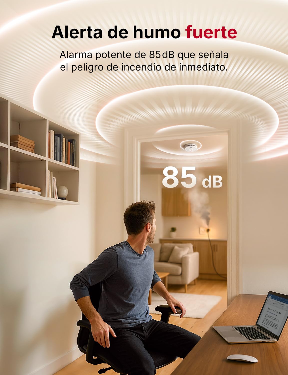 X-Sense Detector de humo con 10 años de vida útil de la batería, alarma de incendio magnética sin perforación, modo de espera sin parpadeo, ultrafino, botón de prueba/silencio, XS0G-SN, pack de 1