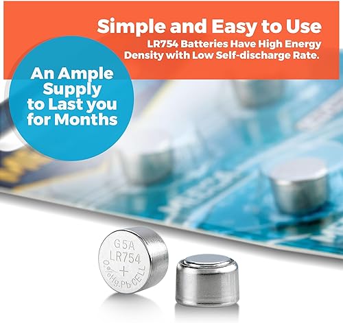Miniatura 7 de MEDca Baterías AG5 LR754  Paquete de 30  1.5 V alcalinas 754 LR48 193 pilas de botón de batería para audífonos y amplificadores auditivos