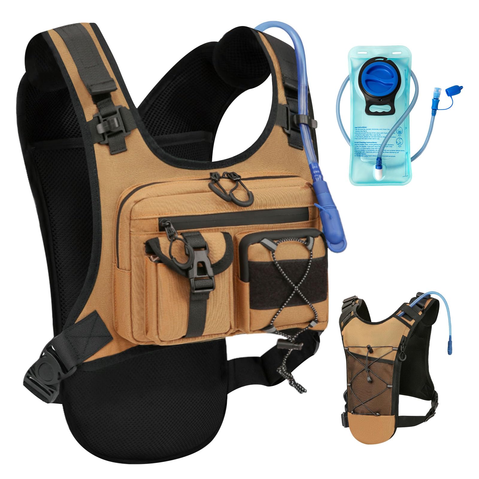 Lauftasche, Trinkweste, Fahrrad-Trinkrucksack, 5 l, für Damen und Herren, leichter Trinkrucksack für Marathon, Trail-Rennen, Joggen, Wandern und Klettern.