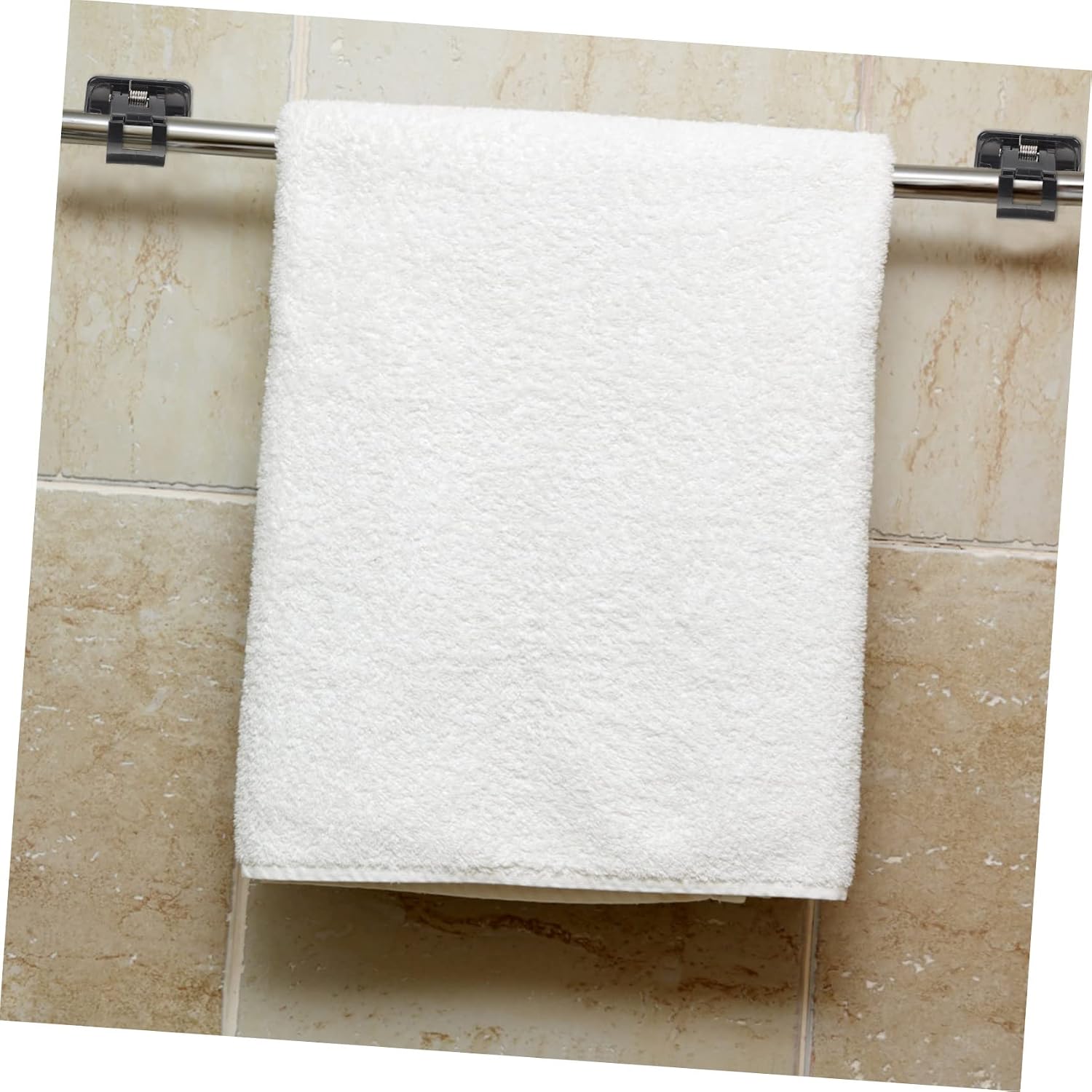 3sets Self Adhesive Curtain Rod Holder Clips No Drill Installation Sturdy Plastic Fixing Clips for Smooth Surfaces for Bathroom Kitchen and Living Room Use 6pcs*3